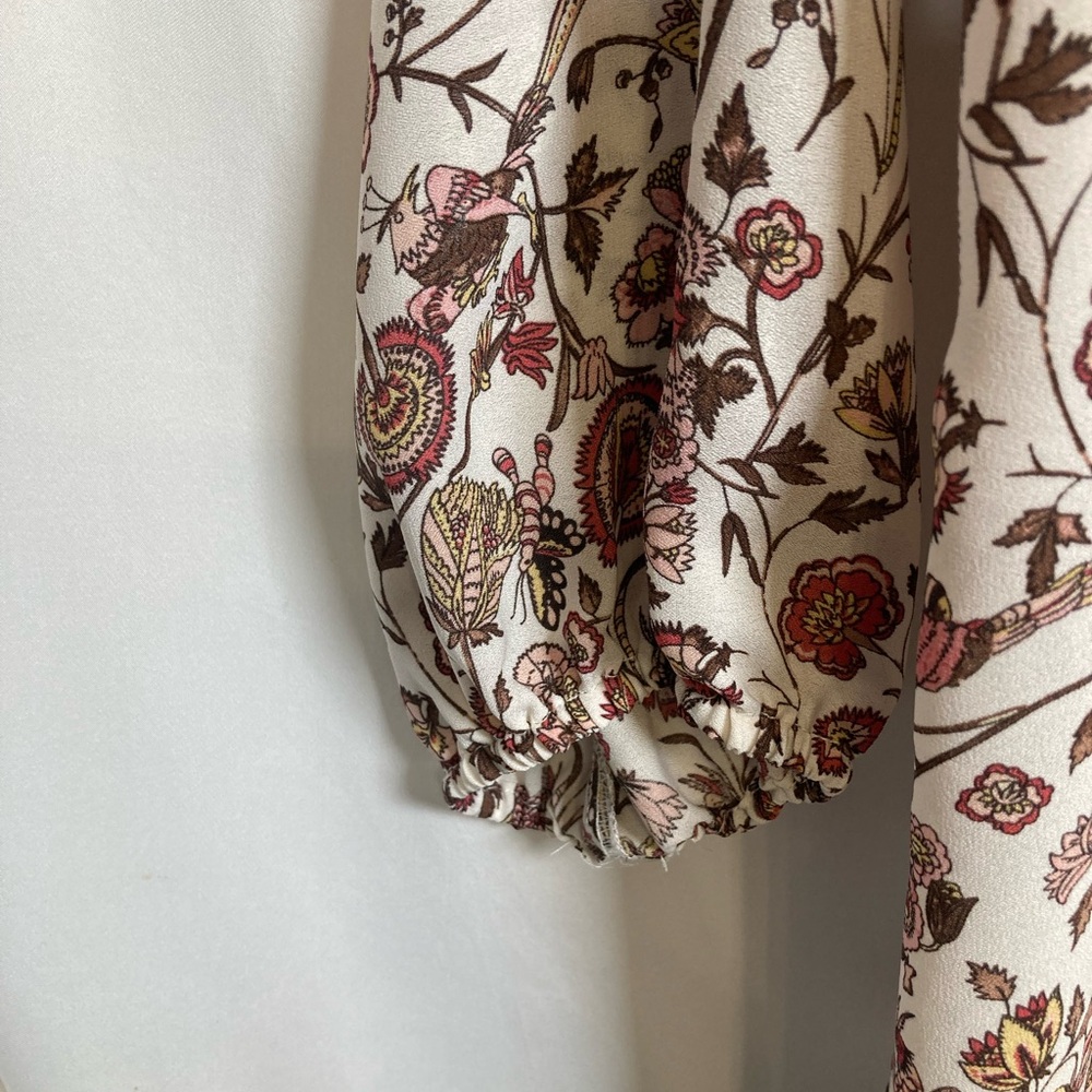 Max Studio Floral Flowy Blouse - Red and Cream Sz XL - Picture 12 of 14